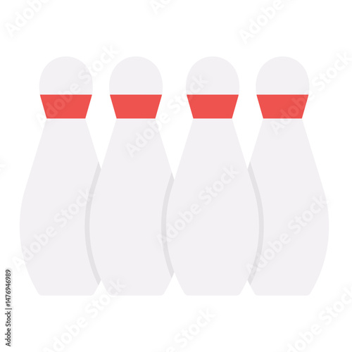 Bowling Pins icon vector image. Can be used for Social Club.