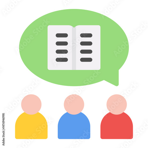Book Club icon vector image. Can be used for Social Club.