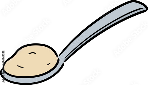 Illustration of spoon of yogurt
