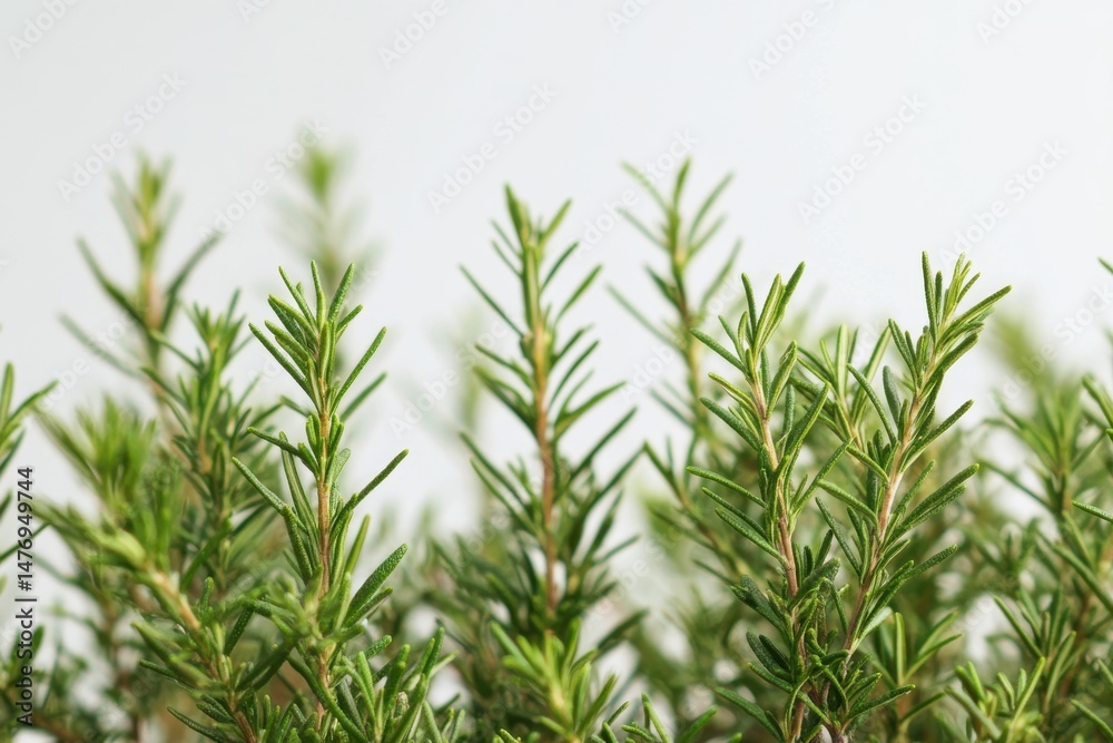 Obraz premium Fresh Rosemary Sprigs Green Herbal Plant Aromatic Nature Closeup Photography Food Bush Image Scent 