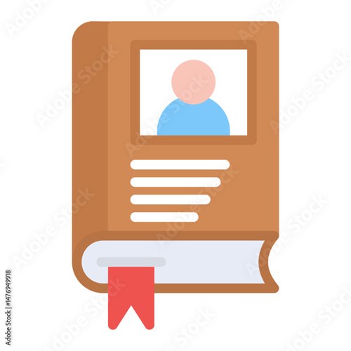 Autobiography Line Color Icon
