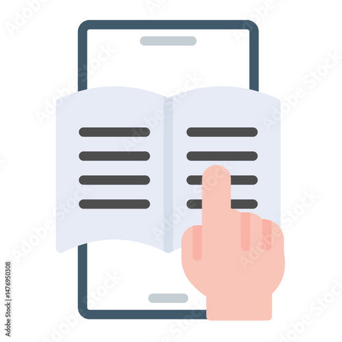 E-Book Reader Line Color Icon
