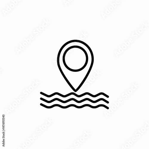 beach location icon sign vector