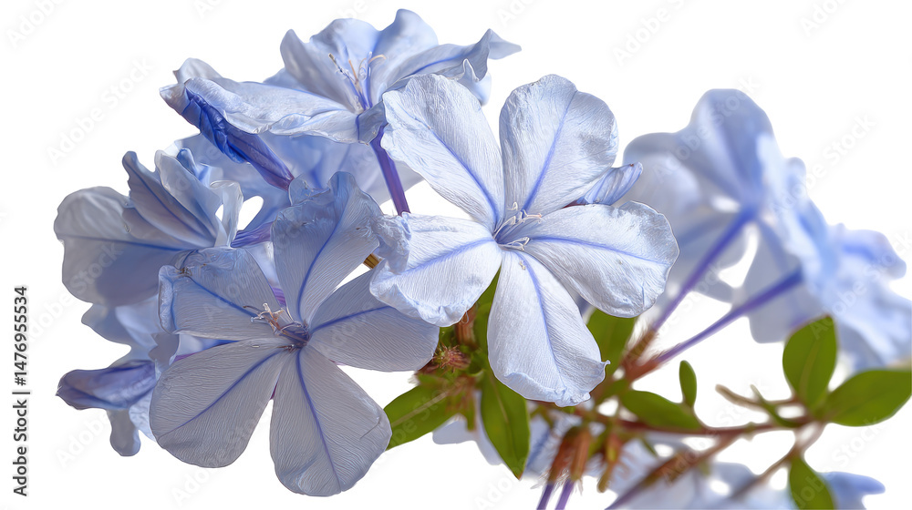 Fototapeta premium Plumbago (Cape Leadwort) Flower Isolated on Transparent Background