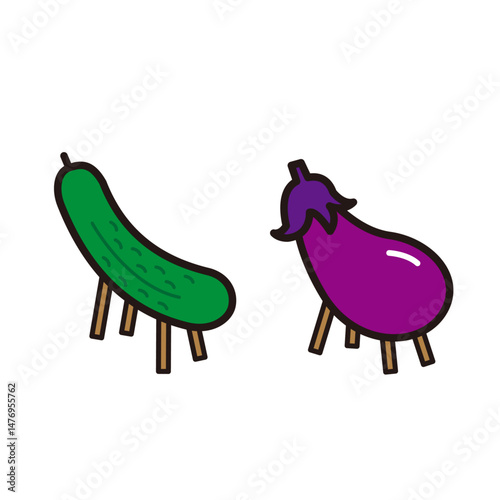 お盆の精霊馬のイラスト