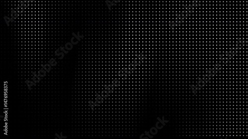 Abstract digital pattern with subtle dark movement across dot matrix display, creating elegant technological texture for futuristic presentations and tech backgrounds.