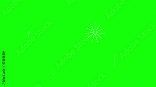 Fireworks display on a green screen