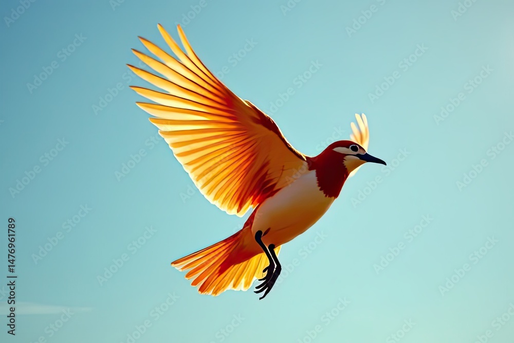 Fototapeta premium Flying Solo - Soaring High: An Epic Aviary Experience