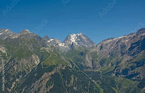 Grand Bec , famous mountain peak with glacier in the alps, and it's surroundings in La Vanoise national park, France  photo