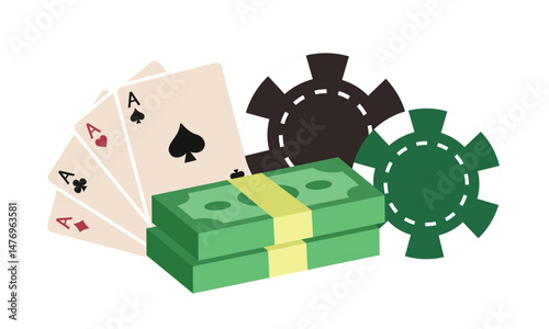 Casino icons. Vector icons isolated on white background.