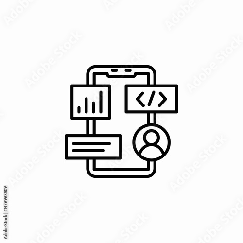 mobile development icon sign vector