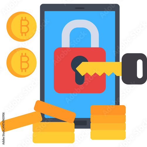 Mobile Crypto Security Icon