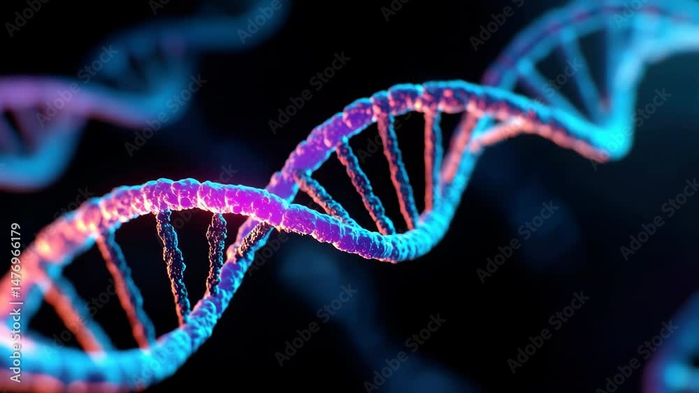 Illustration of dna molecule structure showing genetic science and pharmaceutical research