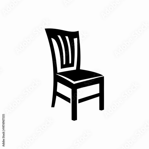 Stylized Illustration of a Chair with an Artistic Design on White Background

