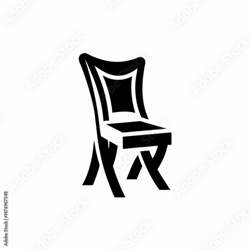 Stylized Illustration of a Chair with an Artistic Design on White Background

