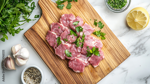  The process of preparing Italian veal scallopini in a home-cooked midday meal (1)