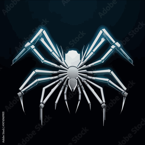 Futuristic-Spider-3D-Render-Geometric-Design-Glowing-Elements-Silver-Spider-on-Black-Background-Modern-Spider-Art-Sci-Fi-Insect-Robot-Spider