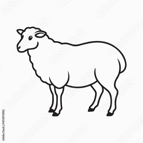merino sheep vector art illustration