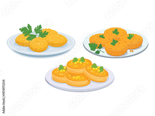 vector illustration of a greece food Revithokeftedes (Chickpea Fritters)