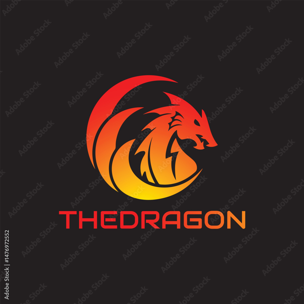Dragon logo icons. Ancient mythical serpent symbol. Mythological beast sign. Vector illustration Dragon logo icons. Ancient mythical serpent symbol. Mythological beast sign. Vector illustration