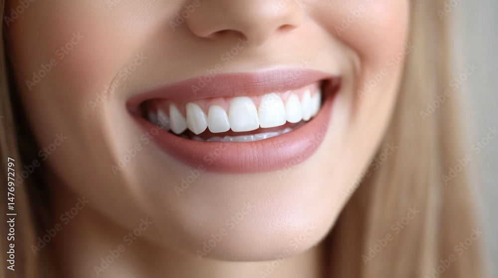 Fototapeta premium A closeup of a woman smiling and showing beautiful teeth