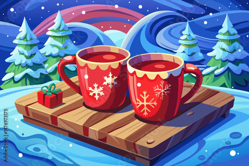 cup of tea on wooden table