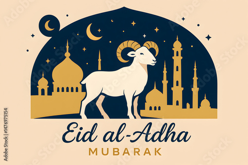Eid al-Adha Silhouette: Simple & Elegant Mubarak Design