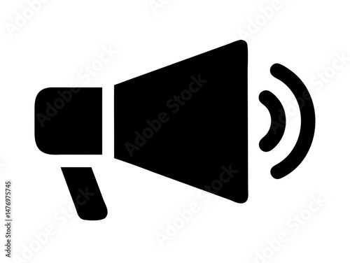 Megaphone vector icon,hand holding Megaphone silhouette vector illustration