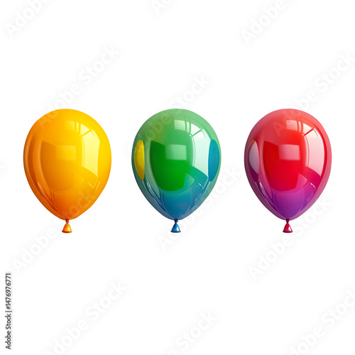 Collection set of colorful balloons isolated on a white background