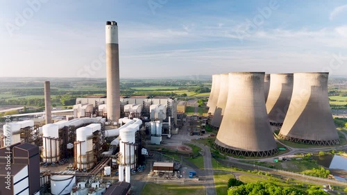 Drone video of the Ratcliffe-on-Soar Power Station decommissioned coal-fired power station.