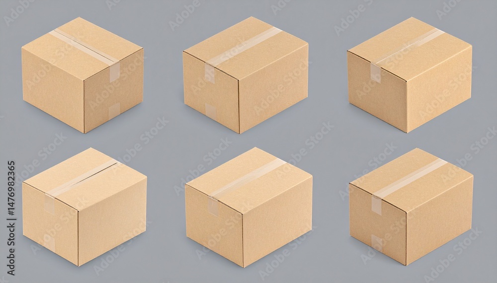 Fototapeta premium cardboard boxes on white background