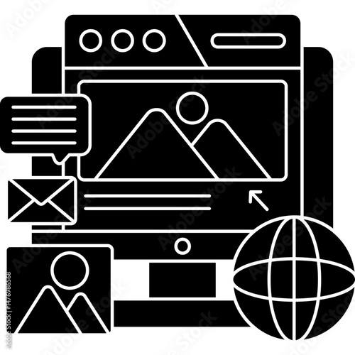 Web Page Layout Icon � Global Website and Digital Content Design