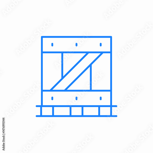 closed wooden box icon sign vector