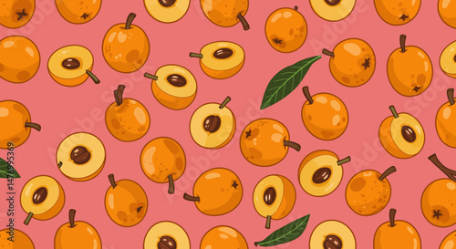 Orange fruit seamless pattern