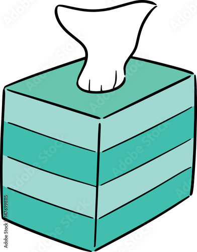 Illustration of tissue paper box
