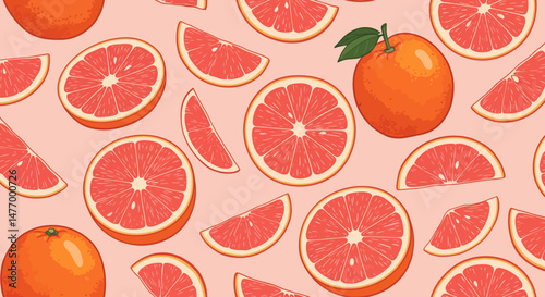 Grapefruit and orange slice pattern