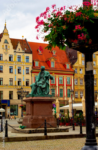 beautiful scene of old town in wroclaw, Poland