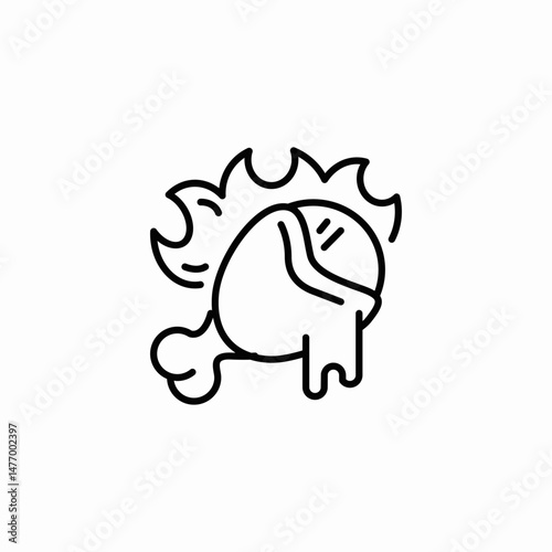 horse fire flame icon sign vector