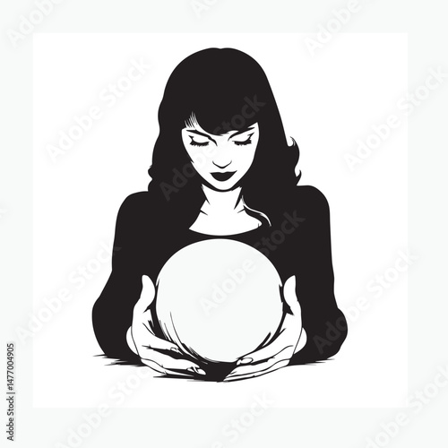 fortune teller woman with ball