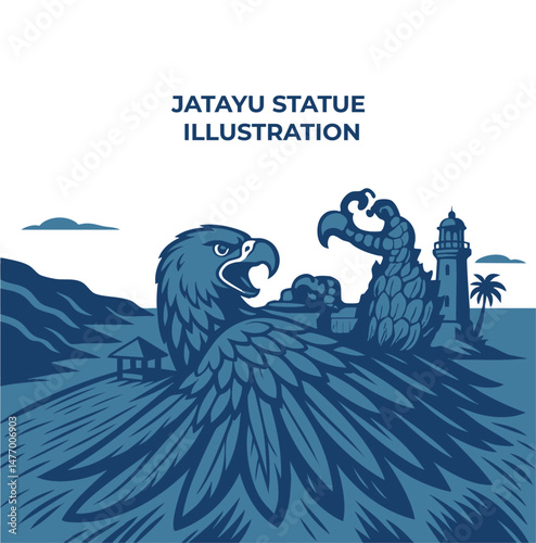Jatayu statue kollam illustration