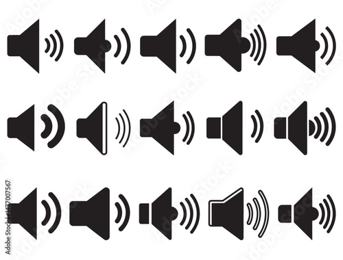 VOLUME SPEAKER ICONS SILHOUETTE