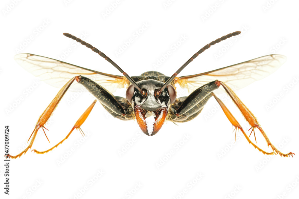 Naklejka premium Detailed Close-up of an Intricate Insect . Transparent background PNG