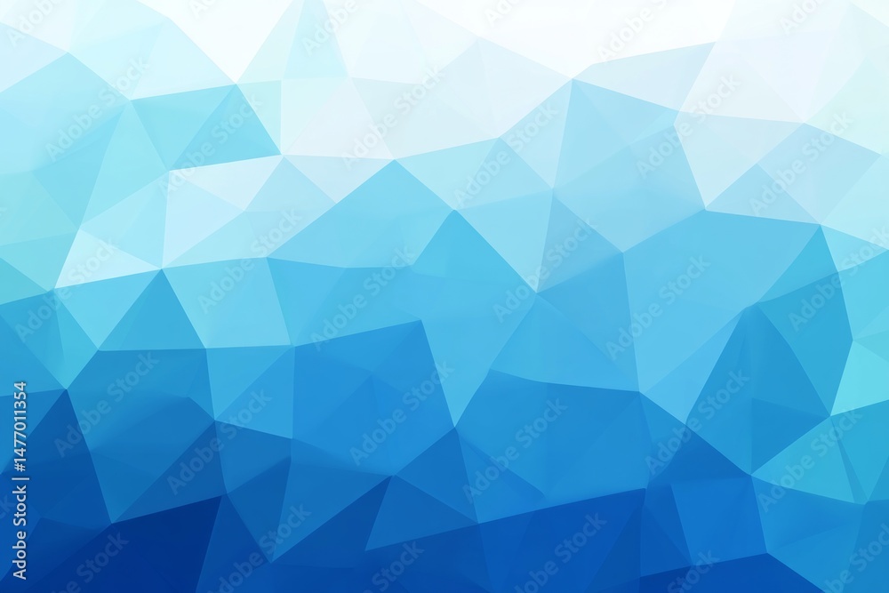 Fototapeta premium Abstract Geometric Background with Blue Triangles a Modern Polygonal Mosaic Pattern with Light and Dark Blue Gradations Perfect for Wallpaper and Design Projects