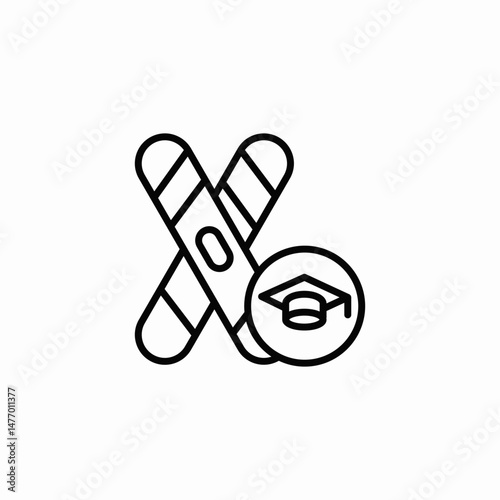 ski graduation icon sign vector