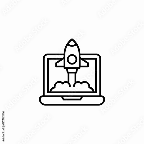 startup launch icon sign vector