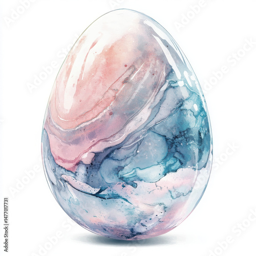 Boho style egg floats with gentle watercolor, beacon of springtime joy