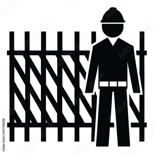 construction worker element isolated construction on white background