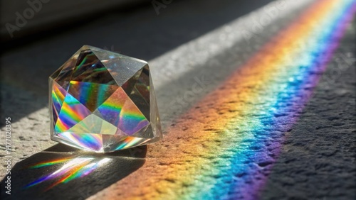 Crystal Prism Rainbow Refraction