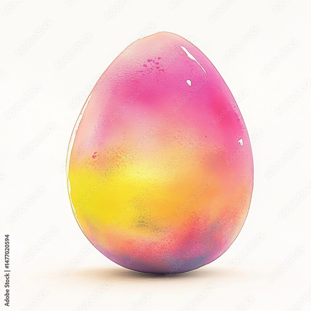 Obraz premium Boho painted egg radiates joy and whimsy with its colorful blend