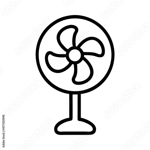 Table fan icon in outline style representing cooling device